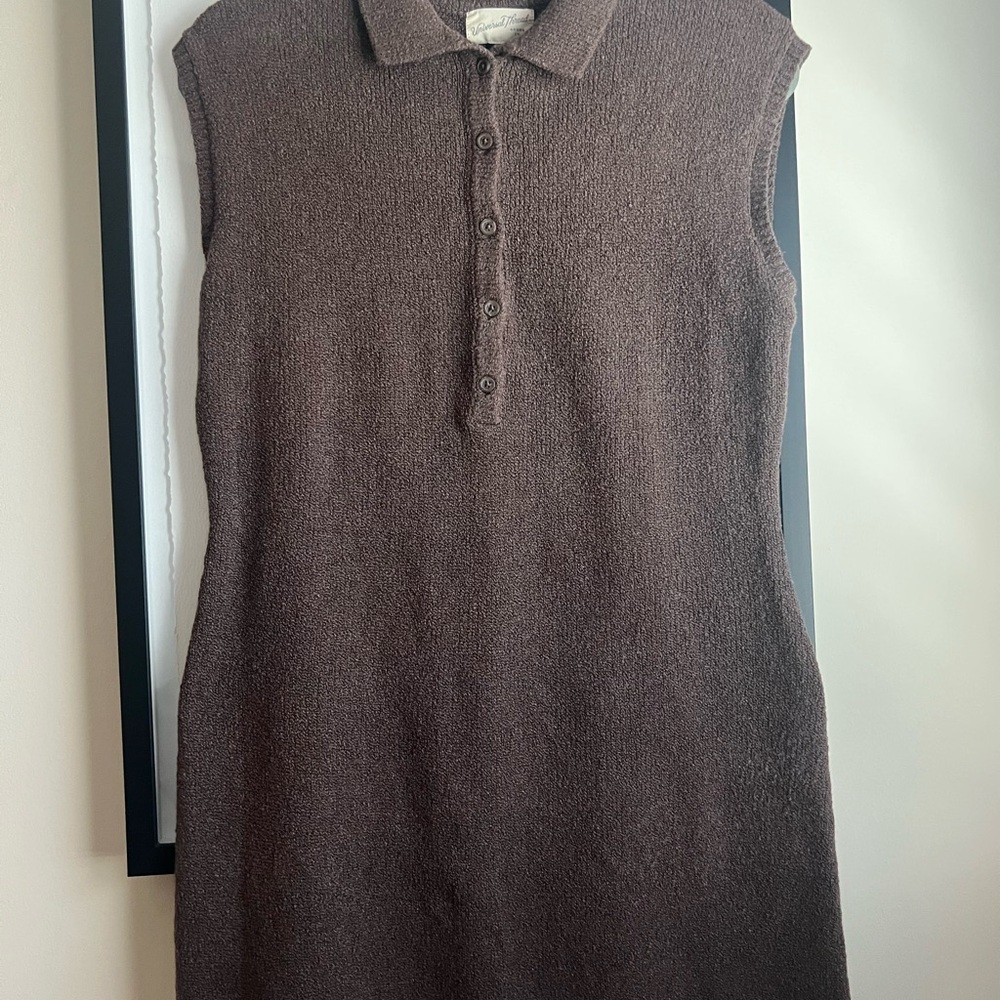 Universal Thread Chocolate Brown Sleeveless Polo Knit Mini Dress